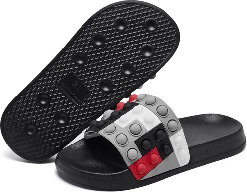 Vista 7 de Engtoy Kid Boys Girls Slides Sandals For Kid Unisex Child Slippers Lightweight Non-slip Open Toe Comfy Shower Beach Funny Slide Sandals