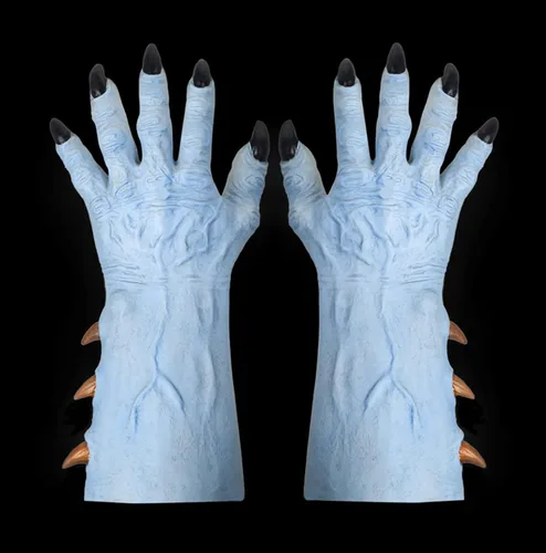 Vista 2 de Guantes de mano de demonio horrible de Halloween para adultos y adolescentes, divertidos disfraces de fiesta, cosplay, accesorios de terror de diablo