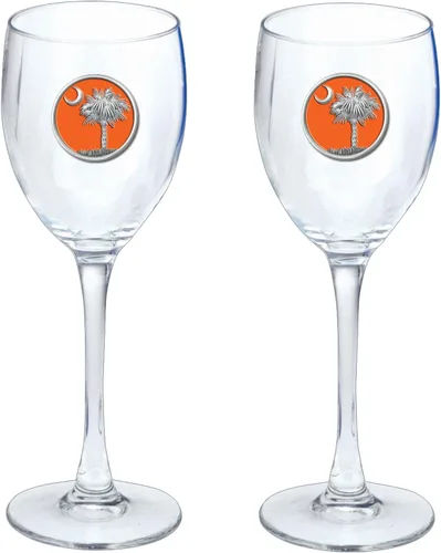 Vista 34 de Heritage Pewter Copas de vidrio de Arkansas, juego de 2, copas de vino de copa de 12 onzas, vidrio de peltre elaborado por expertos