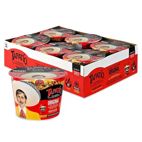 Vista 7 de Tapatío Ramen Noodle Soup, sabor a Birria - Cuenco grande apto para microondas, 3.88 oz. (110g), paquete de 6