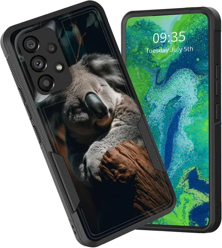 Vista 43 de Funda protectora para Galaxy A13 5G, doble capa híbrida resistente a prueba de golpes, policarbonato duro, silicona suave, TPU, funda protectora