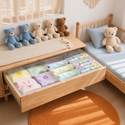 Vista 7 de Organizador de cajones para ropa y aparador, paquete de 12 divisores de cajones plegables, organizador de ropa de bebé y almacenamiento de guardería