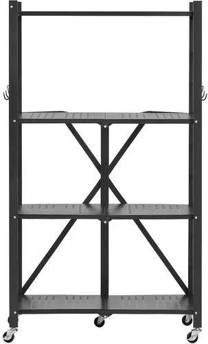 Vista 9 de VEVOR Estantería plegable de 4 niveles, estante de almacenamiento de metal plegable de 26 pulgadas de ancho x 13 pulgadas de profundidad x 46