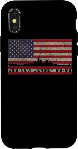 Vista 5 de Funda para iPhone 12 Pro Max USS New Jersey BB-62 WW2 de la bandera estadounidense de EE.UU.