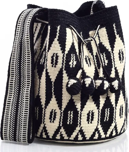 Vista 3 de WYOU Designer Collection, Handwoven Hobo Bucket Bag in Wayuu Crochet