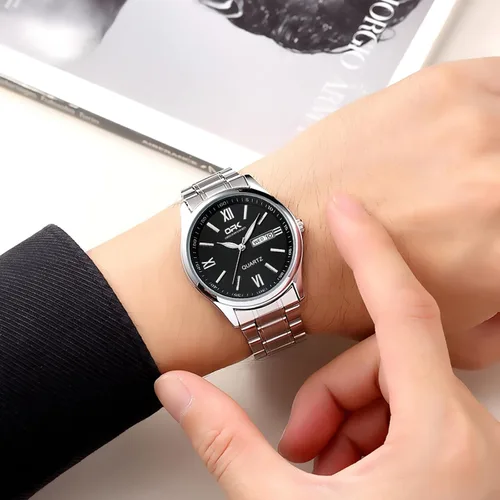 Vista 4 de Wrist Watch for Men, Fashion Designed Analog Quartz Men's Watch with Calenda Display, Glow in The Dark Classic Gent's Watch with Stainless Steel