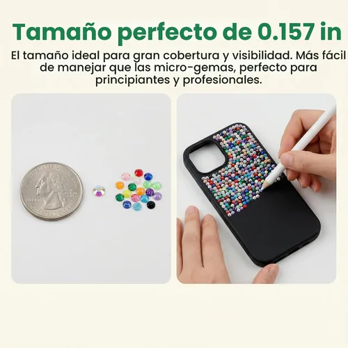 Vista 6 de Juego de 8000 piezas de diamantes de imitación deslumbrantes de resina