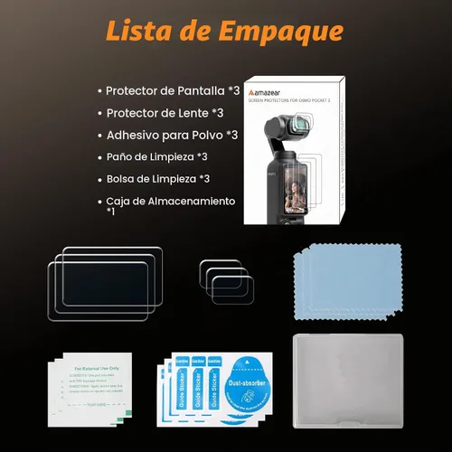 Vista 9 de AMAZEAR Protector de pantalla de lente para DJI Osmo Pocket 4/3/Xtra Muse (paquete de 6), Pocket4 Accesorios Protector de pantalla de vidrio