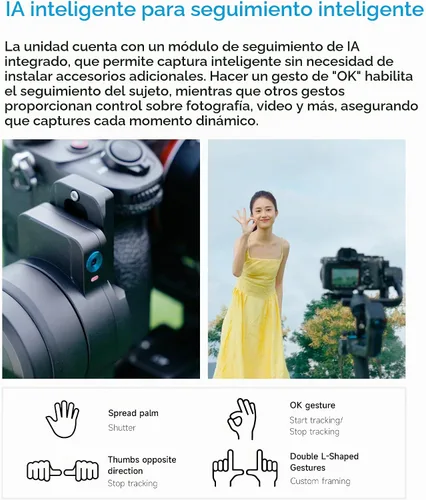 Vista 3 de FeiyuTech SCORP 2 Estabilizador de cardán para cámara DSLR y sin espejo, seguimiento integrado de Al, estabilizador de cámara de 3 ejes compatible