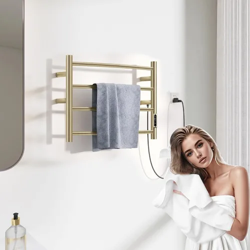Vista 5 de Toalleros térmicos para baño, calentadores eléctricos de pared con temporizador y control de temperatura, calentador para baño, cepillado