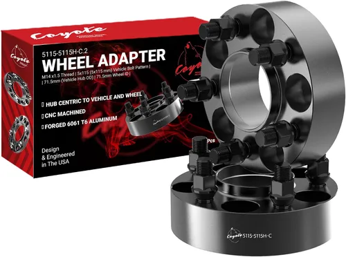 Vista 8 de Wheel Accessories Parts 2 adaptadores de espaciadores de rueda centrados en buje 5 en 4.528 in 0.197x4.528 in 1.00 pulgadas de grosor 2.815 in buje
