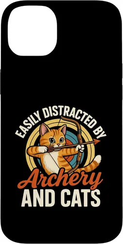 Vista 15 de Funny Cat Parent Gift Easily Distracted by Archery and Cats Case for iPhone 17