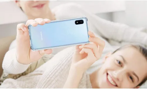 Vista 6 de Funda para Samsung Galaxy A10e, Galaxy A10e con protector de pantalla, transparente, a prueba de golpes, delgada, color transparente, protección