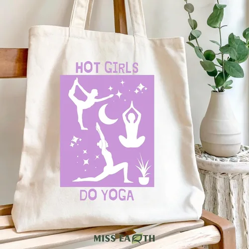Vista 3 de Bolsa de lona de algodón estética, reutilizable, para mujer, regalo casual, vacaciones, tienda, trabajo, gimnasio, yoga, divertido y lindo