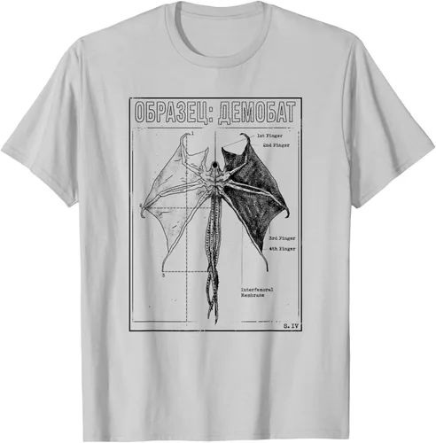 Vista 6 de Stranger Things 4 Demobat Biology Camiseta, Blanco, S