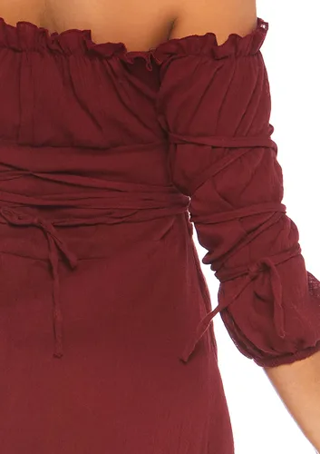 Vista 3 de 1pc. Señoras gasa Campesino vestido