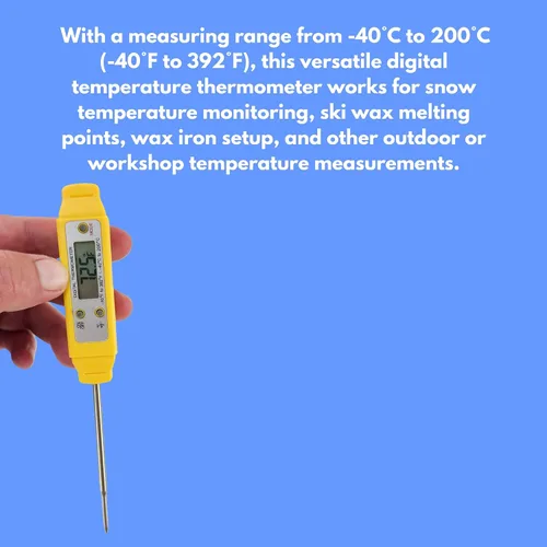 Vista 6 de TOKO Termómetro digital de nieve para depilación de esquí y afinación de snowboard, medidor de temperatura preciso °F/°C con función de memoria