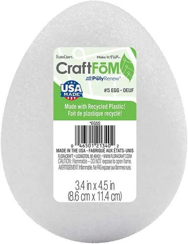 Vista 10 de FloraCraft CraftFōM - Huevo de 2 piezas, 2.8 x 3.6 pulgadas, color blanco