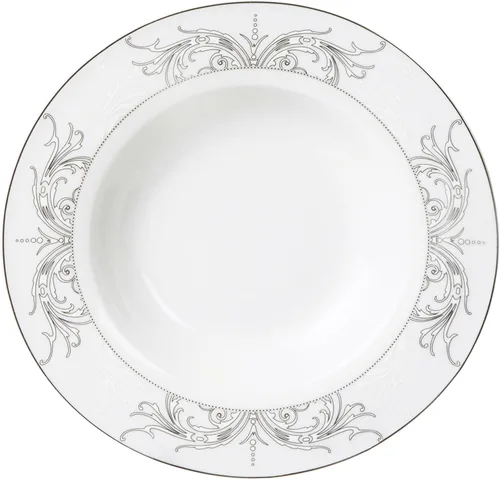 Vista 5 de Juego de vajilla de porcelana con borde plateado de 57 piezas, servicio para 8-Olympia-Mix & Match