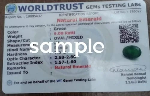 Vista 7 de LMDPRAJAPATIS Natural Lab - Colgante original de 5,50 quilates con esmeralda colombiana para uso diario chapado en oro de 22 quilates, Gema