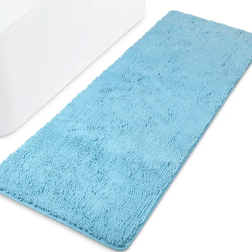Vista 102 de Yeaban Alfombra de pasillo de baño de 24 x 72 pulgadas, antideslizante, alfombra de baño larga de felpilla gruesa, absorbente y lavable, alfombra