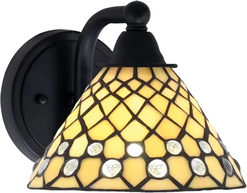 Vista 64 de Toltec Lighting Paramount - Aplique de pared de 1 luz, lámpara de pared para interiores, regulable, compatible con LED de base media, acabado