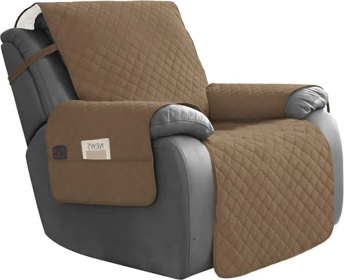 Vista 16 de Easy-Going Funda impermeable para sofá biplaza reclinable con bolsillo, funda de sofá reversible de 1 pieza para sillón reclinable de 2 asientos
