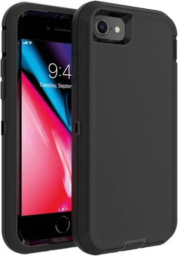 Vista 27 de Funda para iPhone 13 mini, Funda Resistente a Prueba de Golpes y Caídas, Resistente y Rugosa, Negra+Naranja Negro y anaranjado