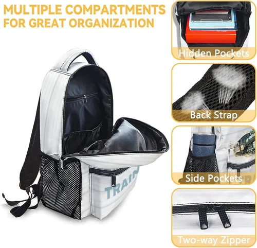 Vista 6 de AIOMXZZ Mochila de tren con lonchera para niños, mochilas escolares 3 en 1, combo a juego, bolsa azul de dibujos animados y estuche para lápices