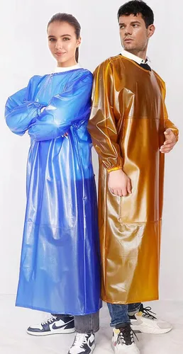 Vista 5 de SUJAN Traje Antisalpicaduras Delantal Impermeable Resistente a Químicos, Mono de PVC de Manga Larga Splash suit, chemical resistant smock, safety