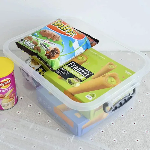 Vista 6 de Kekow Paquete de 2 cajas de almacenamiento transparentes, recipientes de plástico con tapas, 8 L