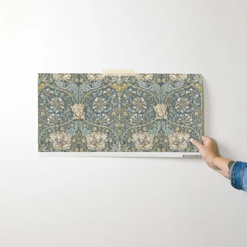 Vista 7 de Muestras de papel tapiz autoadhesivo – Papel tapiz de damasco floral neutro, artes y manualidades, diseño victoriano de jardín inglés Morris