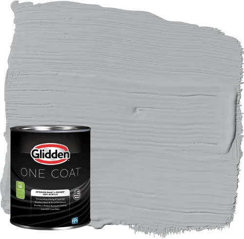 Vista 49 de Glidden Pintura Interior + Imprimación: Gris/Plata Antigua, Una Capa, Satinado, 1 Galón