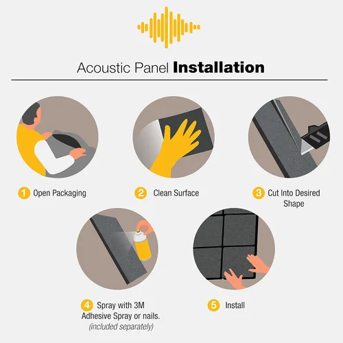 Vista 7 de Sonic Acoustics - Paquete de 12 paneles de absorción acústica de 12 x 12 x 0,4 pulgadas, aislamiento de insonorización único en 3D, utilizado