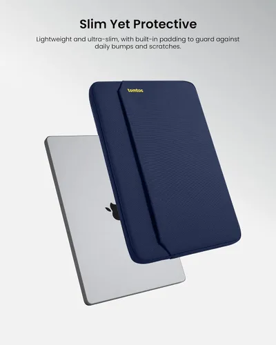 Vista 2 de tomtoc - Funda delgada para laptop de 14 pulgadas para MacBook Pro M5/M4/M3/M2/M1 Pro/Max 2025-2021, estuche protector resistente al agua para Azul
