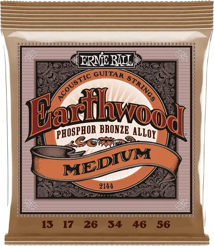 Vista 14 de Ernie Ball Earthwood P03543 - Cuerdas para guitarra acústica personalizadas de bronce fosforoso medio, paquete de 3, calibre 12.5-56