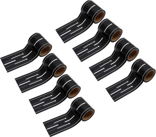 Vista 5 de Cinta adhesiva de carreras para pista de autos de carreras, rollo de cinta adhesiva para juegos de carreras, pista y tren, se adhiere a suelos