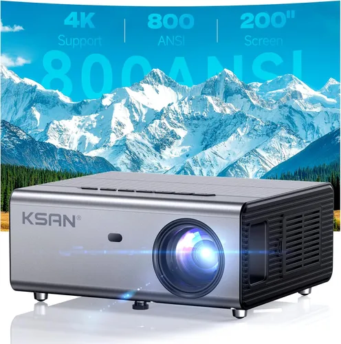 Vista 10 de Mini proyector con soporte giratorio de 270°, enfoque eléctrico y proyector portátil Keystone vertical, proyectores de cine en casa con WiFi