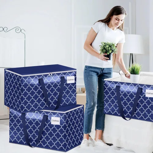 Vista 7 de Fabspace Bolsas de mudanza, suministros de mudanza extragrandes, bolsas de almacenamiento resistentes, bolsas de embalaje con cremalleras y asas
