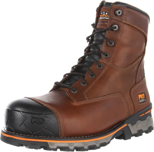 Vista 10 de Timberland PRO Botas de trabajo impermeables para hombre, modelo Boondock, ST café Tumbled L