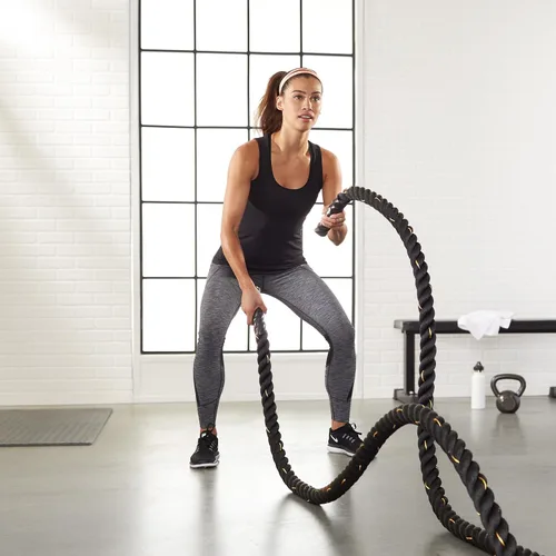 Vista 7 de Amazon Basics - Cuerda de batalla para entrenamiento en el gimnasio en casa, equipo de entrenamiento de ejercicio