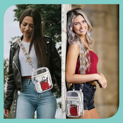 Vista 42 de Bolso cruzado aprobado por estadios para mujer, bolsa transparente para estadios para eventos deportivos, conciertos