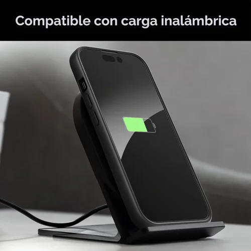 Vista 2 de ENCASED Funda delgada diseñada para iPhone 15 (2023), ultra delgada, flexible, para teléfono (negro mate)