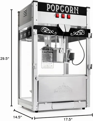 Vista 8 de Olde Midway Máquina Comercial para Hacer Palomitas de Maíz Fabricante Palomitero con Hervidor Grande de 12 Onzas - Negro