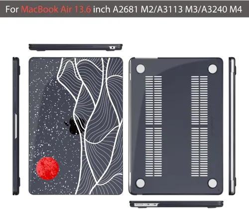 Vista 7 de Teryeefi Funda rígida para MacBook Air M3, M2, M4, MacBook Air de 13 pulgadas 2025, 2024, 2023, 2022, versión A3240, A3113, A2681, carcasa rígida