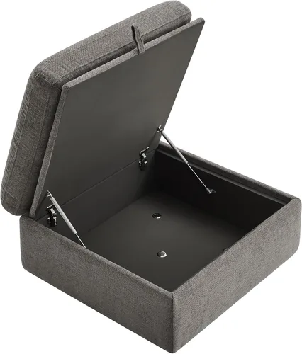 Vista 4 de CHITA Sofá modular seccional, otomana de almacenamiento, gris