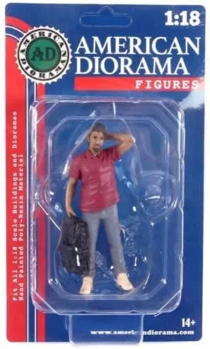 Vista 5 de American Diorama Campers Figura 4, rojo 76337 - Figura 1/18 a escala - Accesorio de diorama