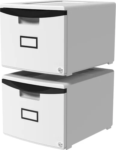 Vista 11 de Storex gabinete de un solo cajón de mini archivo con cerradura, 18.25 x 14.75 x 12.75 in, color negro, (61265B01C), Negro Total 1