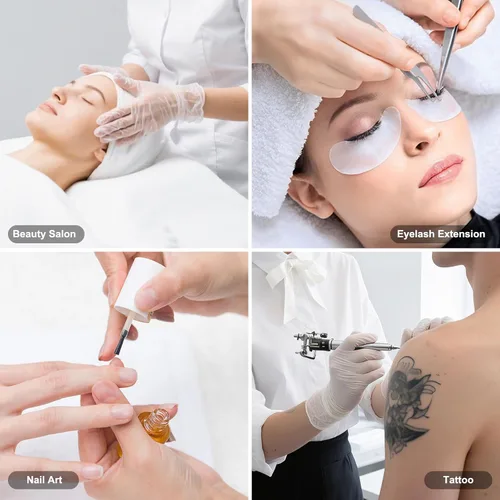 Vista 7 de Luz de Piso LED Media Luna - Lámpara Profesional Sin Sombras, Ajustable para Técnicas de Pestañas, Esteticistas y Tatuadores Extensiones