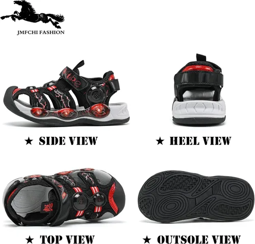 Vista 7 de JMFCHI FASHION Sandalias deportivas para niños, sandalias para exteriores, senderismo, atléticas, puntera cerrada, sandalias de playa para niñas